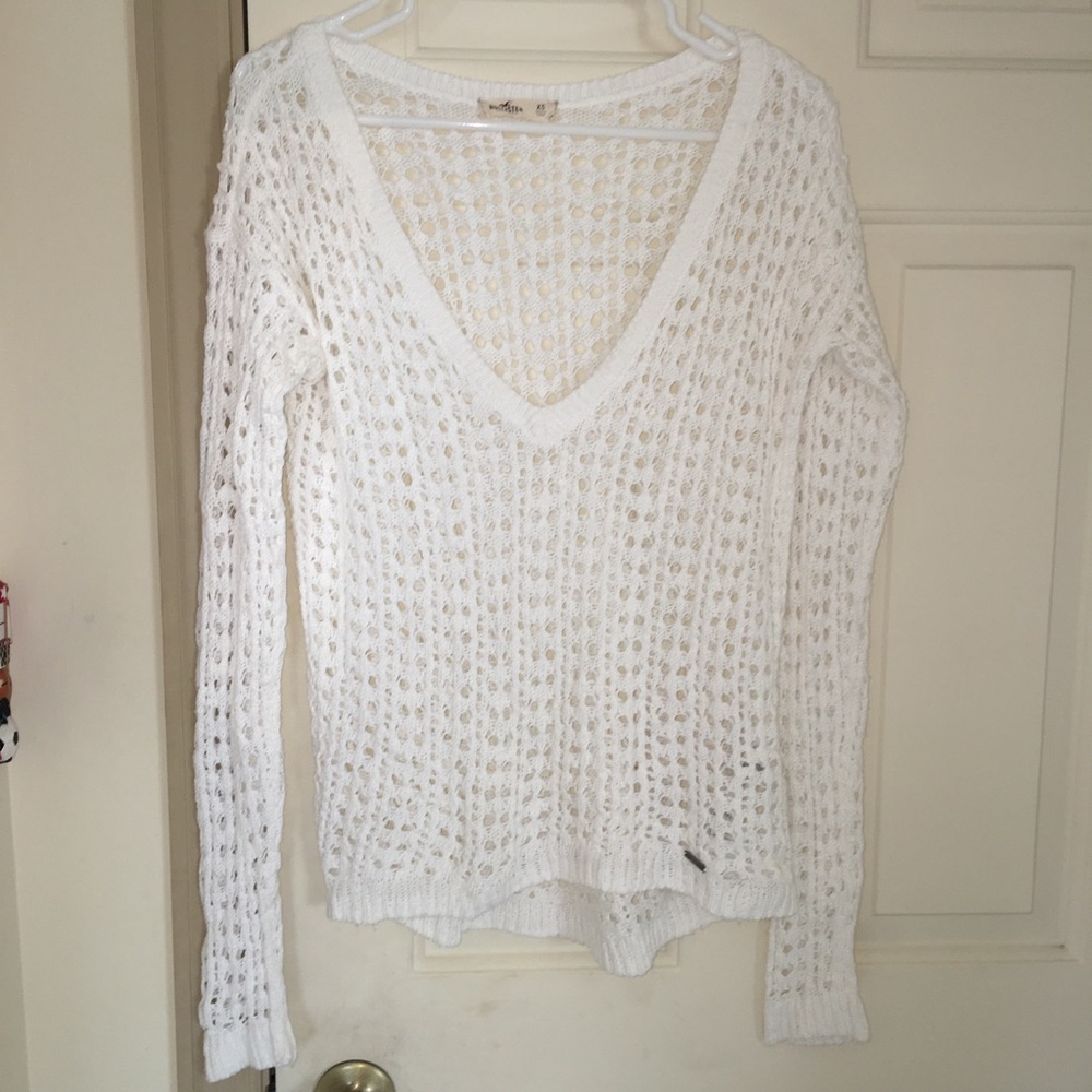 Hollister white knit sweater